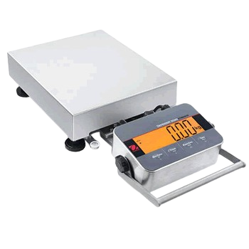 Digital platform scale with separate indicator for accurate industrial weighing.